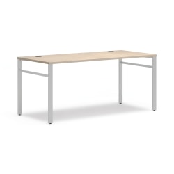 HON Mod 66"W Table Computer Desk, Desert Oak/Silver