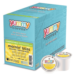Yummy Coffee Mornin' Bliss Medium Roast Coffee Pods, Pack Of 20 Pods