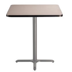 National Public Seating Square Café Table, X-Base, 42"H x 36"W x 36"D, Gray Nebula/Gray