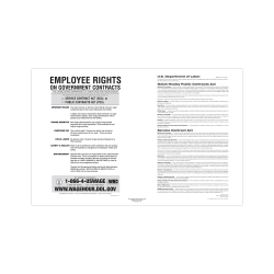 ComplyRight™ Federal Contractor Posters, Walsh-Healey Public/Service Contracts, English, 11" x 17"