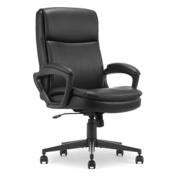 Serta® Comfort Ergo Ergonomic Bonded Leather Mid-Back Executive Office Chair, Black