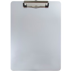 JAM Paper® Aluminum Clipboard, 9" x 12-1/2", Silver