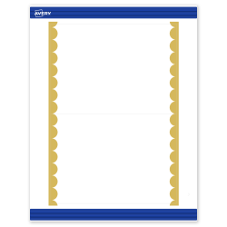Avery® Printable Invitation Cards With Sure Feed® Technology, S00-DK8-PRMWC10, Rectangle, 5" x 7", Matte White, Preprinted Gold Dots Edge Design, Pack Of 20