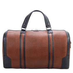 McKleinUSA Kinzie Leather Tablet Carry-All Duffel Bag, 12"H x 9"W x 20-1/2"D, Brown