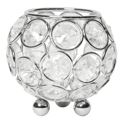 Elegant Designs Elipse Crystal Circular Bowl, 3"H x 3"W x 3"D, Chrome