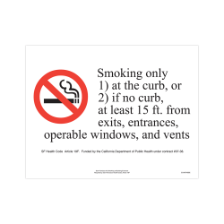 ComplyRight™ City & County Specialty Posters, No Smoking At Building Entrance, English, San Francisco, 8 1/2" x 11"