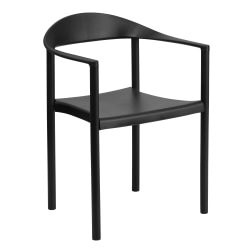 Flash Furniture HERCULES Series 1000 lb. Capacity Plastic Cafe Stack Chair, Black