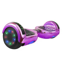 AOB Hoverboard With Bluetooth® Speakers, 7"H x 27"W x 7-5/16"D, Purple/Chrome