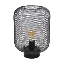 Simple Designs Metal Mesh Industrial Table Lamp, 12-3/16"H, Black