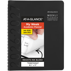 AT-A-GLANCE® Contemporary Academic 2026-2027 Weekly Monthly Planner, Black, Large, 8 1/4" x 11"