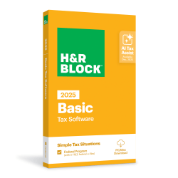 H&R Block Basic Tax Software, 2025, Windows/Mac, Download/Product Key