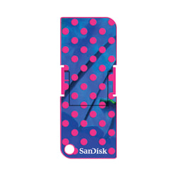 SanDisk® Cruzer™ Pop USB 2.0 Flash Drive, 32GB, Blue/Pink Dots