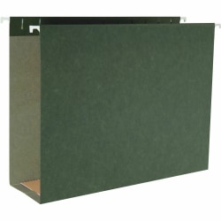 Business Source 1/5 Tab Cut Letter Hanging Folders - 8 1/2" x 11" - 3" Expansion - Standard Green - 25 / Box