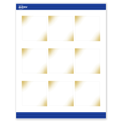 Avery® Printable Cards With Sure Feed® Technology, 2-1/2" x 2-1/2", Matte White With Preprinted Gold-Blush Pattern, Pack Of 90