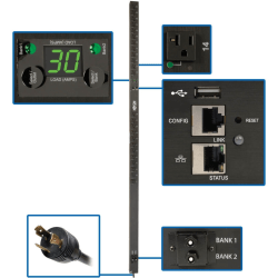 Tripp Lite 2.9kW Single-Phase Switched PDU, LX Platform, Outlet Monitoring, 120V Outlets (24 NEMA 5-15/20R), L - PDUMVR30NETLX