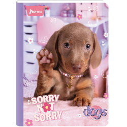 Norma Notebook, College Rule, 7-1/2" x 9-3/4", 100 Sheets, Dogs, Total Qty 1