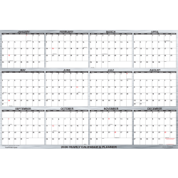 2026 SwiftGlimpse Designer Wall Calendar, 24" x 36", Gray Silver/White, January To December