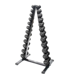 Power Systems Neoprene Dumbbell Rack With Weight Set, 50-1/2"H x 23"W x 28"D, Black, Total Qty 1
