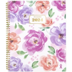 2024-2025 AT-A-GLANCE® BADGE City of Hope 13-Month Weekly/Monthly Planner, 8-1/2" x 11", Floral, January 2024 To January 2025, 1675F-905