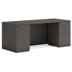 HON® Mod 72"W Double-Pedestal Computer Desk, Slate Teak
