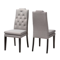 Baxton Studio Armand Chairs, Gray, Set Of 2 Chairs