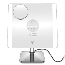 Conair® Social Media Lighted Makeup Mirror, 13-3/4"H x 13-3/4"W x 1"D, White