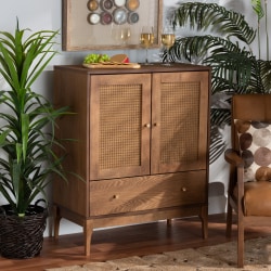Baxton Studio Ramiel 31"W 1-Drawer Sideboard, Natural Brown/Gold