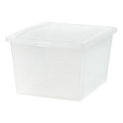 Iris® Snap Top Storage Boxes, 6.13 Gallon, Clear, Set Of 6 Boxes
