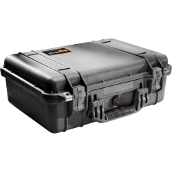 Pelican PELICAN PROTECTOR PROTECTOR CASE 1500 W/ FOAM BLACK - External Dimensions: 18.5" Width x 6.9" Depth x 14.1" Height - Double Throw Latch, Padlock Closure - Stainless Steel, Copolymer - Black