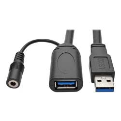 Eaton Tripp Lite Series USB 3.0 SuperSpeed Active Extension Repeater Cable (USB-A M/F), 20M (65.61 ft.) - USB extension cable - USB Type A (M) to USB Type A, DC jack 3.5 x 1.35 mm (F) - USB 3.0 - 66 ft - active - black