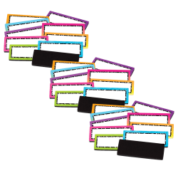 Teacher Created Resources Magnetic Labels, 2-1/2" x 1", Brights 4Ever, 30 Per Pack, Set Of 3 Packs