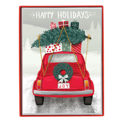Graphique Holiday Boxed Cards, 5" x 7", Red Car Happy Holidays, Box Of 15 Cards