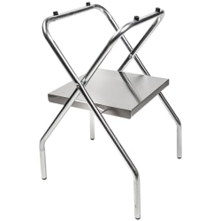 CSL Folding 30-1/2"H Tray Stand With Shelf, Silver, Set Of 4 Stands