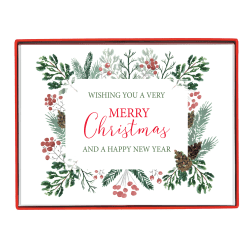 Graphique Holiday Boxed Cards, 5" x 7", Merry Christmas Greens, Pack Of 15 Cards