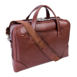 McKlein Harpswell Dual Compartment Briefcase with 17" Laptop Pocket, Brown