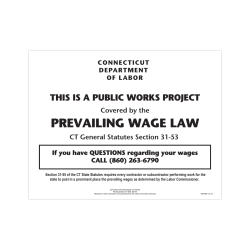 ComplyRight™ State Specialty Poster, Prevailing Wage Law, English, Connecticut, 8-1/2" x 11"