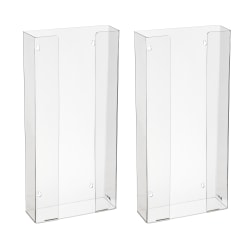 Alpine AdirMed Quad Box Capacity Acrylic Glove Dispensers, 21-1/8"H x 10-1/4"W x 3-1/2"D, Clear, Pack Of 2 Dispensers