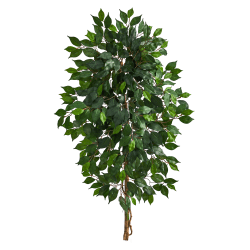 Nearly Natural Single Ficus 48"H Artificial Plant, 48"H x 10"W x 10"D, Green