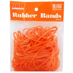 JAM Paper® Rubber Bands, Size 33, Orange, Bag Of 100 Rubber Bands