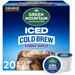 Green Mountain Coffee Iced Cold Brew Coffee Keurig K-Cup Pods, Single Serve, Almond Vanilla, Pack Of 20 Pods