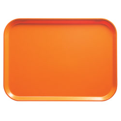 Cambro Camtray Rectangular Serving Trays, 14" x 18", Orange Pizazz, Pack Of 12 Trays