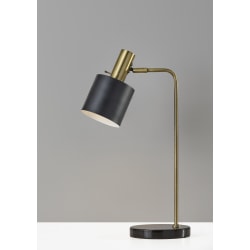 Adesso® Emmett Desk Lamp, 23-1/4"H, Black/Antique Brass