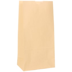 JAM Paper® Small Kraft Lunch Bags, 8"H x 4-1/8"W x 2-1/4", Ivory, Pack Of 500 Bags
