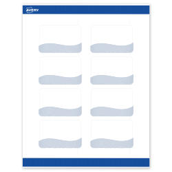 Avery® Printable Labels With Sure Feed® Technology, S00-ETZ, Rectangle, 2" x 3", Matte White With Preprinted Blue Waves Design, Pack Of 80