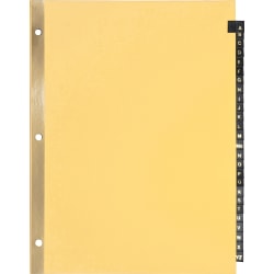 Sparco A-Z Leather Tab Index Dividers, 8-1/2" x 11", Buff