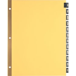 Sparco Leather Monthly Tab Indexes, 8-1/2" x 11", Jan-Dec, Buff
