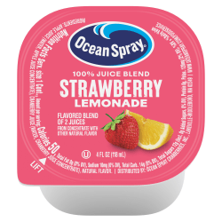 Ocean Spray Strawberry Lemonade 100% Juice Blend, 4 Oz, Total Qty 48