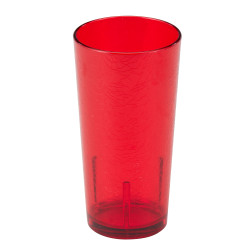 Cambro Del Mar Styrene Tumblers, 16 Oz, Ruby Red, Pack Of 36 Tumblers