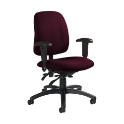 Global® Goal Low-Back Multi-Tilter Chair, 36"H x 25"W x 22 1/2"D, Vermilion/Black
