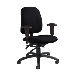 Global® Goal Low-Back Multi-Tilter Chair, 36"H x 25"W x 22 1/2"D, Ebony/Black